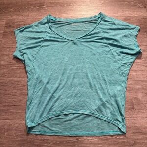 Beyond Yoga Shirt Womens Small Blue Featherweight Performance V Neck Casual